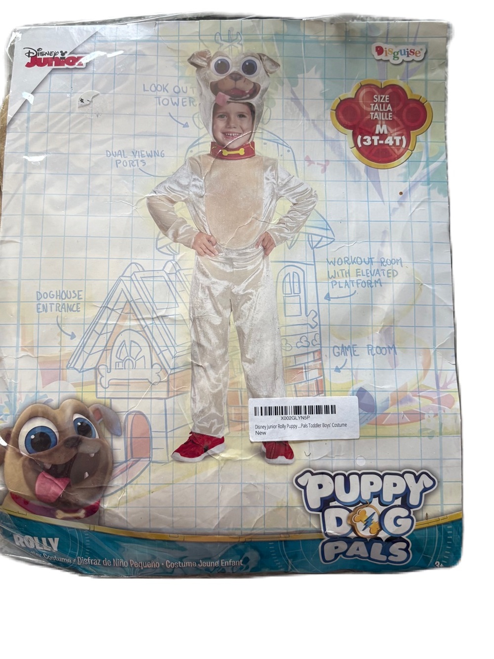 Disney Puppy Dog Pals Rolly Costume Cream NEW 3T 4T Halloween World Land Cruise